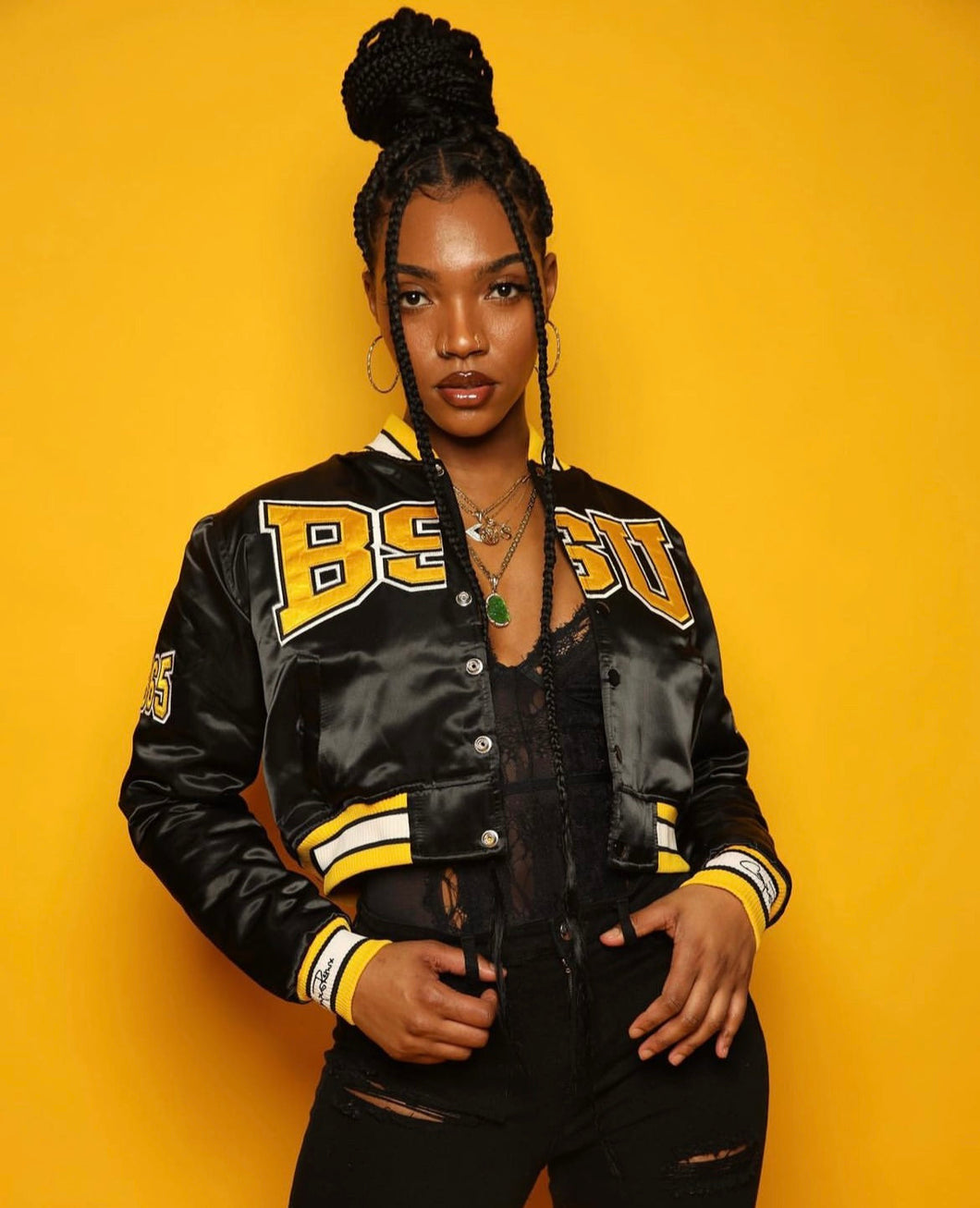 (Women) Bowie State University Satin Jacket