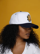 Load image into Gallery viewer, North Carolina A&amp;T State University (White &amp; Navy) SnapBack